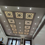 DKP60-BA Avantgarde White with Gold PVC Ceiling Panel 60×60 cm image 3