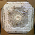 DK150-BA White with Gold Square Palace Ceiling 150×150 cm image 1