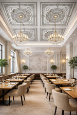 DK150-BA White with Gold Square Palace Ceiling 150×150 cm image 2