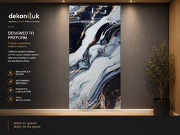 White, Blue & Gold Marble Effect PVC Panel PVC-06 image 0