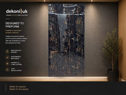 Black & Gold Marble Effect PVC Panel PVC-SA image 0
