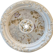 DO90-BA White with Gold Oval Palace Ceiling 90 cm image 0