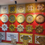 DO90-BA White with Gold Oval Palace Ceiling 90 cm image 2