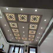 DKP60-BA Avantgarde White with Gold PVC Ceiling Panel 60×60 cm image 3