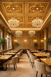DK90-A Gold Square Palace Ceiling 90×90 cm image 1
