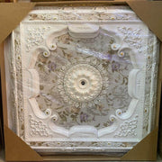 DK150-BA White with Gold Square Palace Ceiling 150×150 cm image 1