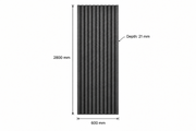 Charcoal Grey Contour Effect Wide Slat Acoustic Wall Panel – APW-1