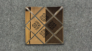 Bronze Geometric Damask Mirror Wall Panel HS-074