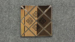 Bronze Geometric Damask Mirror Wall Panel HS-074