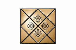 Bronze Geometric Damask Mirror Wall Panel HS-074