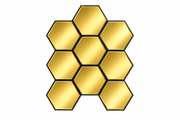 Gold Hexagon Mirror Wall Panel HS-075-1