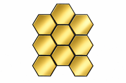 Gold Hexagon Mirror Wall Panel HS-075-1
