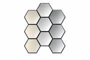 Silver Hexagon Mirror Wall Panel HS-075-2