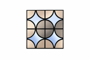 Bronze & Silver Art Deco Geometric Mirror Wall Panel J01TQ12-1