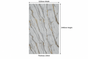 Luxury White & Grey Marble Effect PVC Wall Panel with Gold Veining – PVC-09