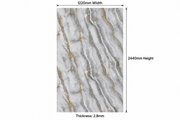 Luxury White & Silver Grey Marble Effect PVC Wall Panel with Gold Veining – PVC-15