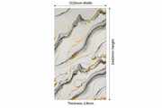 Luxury White & Grey Agate Marble Effect PVC Wall Panel with Gold Veining – PVC-19
