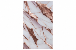 Luxury White Calacatta Marble Effect PVC Wall Panel with Rose Gold Veining – PVC-20