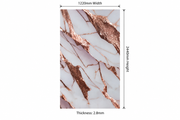 Luxury White Calacatta Marble Effect PVC Wall Panel with Rose Gold Veining – PVC-20
