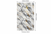 Luxury White & Grey Calacatta Marble Effect PVC Wall Panel with Gold Veining – PVC-21