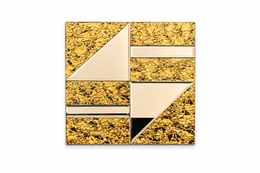 Gold Geometric Design Self-Adhesive Mirror Wall Panel SAM-242