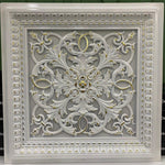 DKP60-BA Avantgarde White with Gold PVC Ceiling Panel 60×60 cm image 1