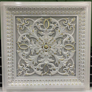 DKP60-BA Avantgarde White with Gold PVC Ceiling Panel 60×60 cm image 1