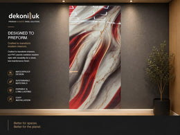 White & Red Marble PVC Panel PVC-01 image 0