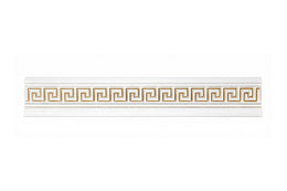 White & Gold Greek Key Decorative Skirting Board DS94-BA