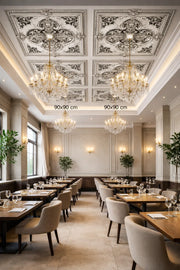 DK90-G Silver Square Palace Ceiling 90×90 cm image 1