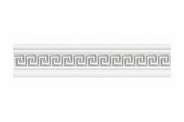 White & Silver Greek Key Decorative Skirting Board